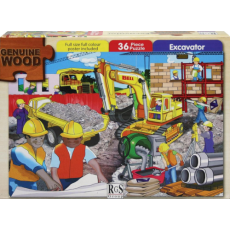 A4 "Excavator" 36 Piece Wooden Puzzle      A4 "Excavator" 36 Piece Wooden Puzzle